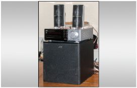 JVC Sound System Compact Component System NX-F3 HDMI comprising one large speaker, two smaller ones