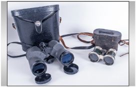 Le Jockey Opera Glasses. Together with Wide Angle 12 x 50 Binoculars with case.