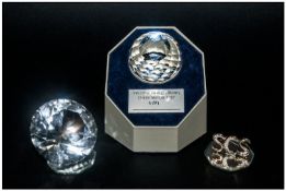 Swarovski Crystal S.C.S Paperweight with Stand. SCDPWNR1, 2 Inches + a Chaton Paperweight, a Good