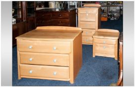 Bedroom Furniture Set Comprising three drawer chest, 5 drawer chest and two drawer bedside