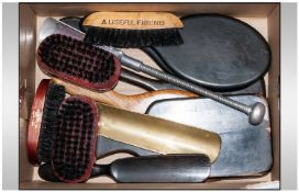 Assortment Of Gents Items To Include Shoe Stretchers, Horns, Polishing Brushes, Hand Mirrors &