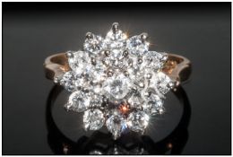 9ct Gold Cluster Ring, Ring Size P½