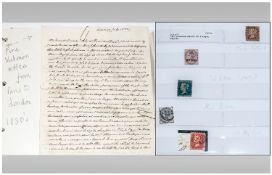 Album Of Mixed Stamp Related & Postal History Items includes penny red stamp with good Maltese