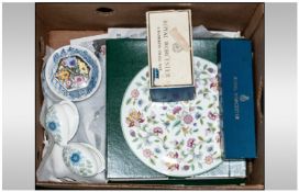 Small Collection of Ceramics including Wedgwood, Coalport, Minton Haddon Hall cake plate, Royal