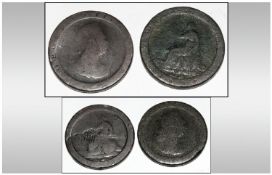 2 Georgian Cartwheel Pennies