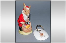 Royal Doulton Bunnykins 1. Santa, 2. Key Fob, original boxes.