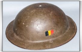 WW2 British `Tommy Helmet` Used by Belgian Troops.