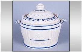 Staffordshire White Glaze Sugar Bowl and Lid, in the classical style. c 1840 A/F