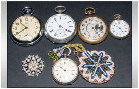 A Collection of Open Faced Pocket Watches ( 5 ) In Total - All In Working Order, Comprises - 1/