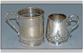 Late Victorian Silver Christening Mug, Hallmarked For Birmingham 1899, Height 68mm, Together With A