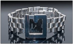 WITHDRAWN / Gucci Gents Signed Stainless Steel Square G Face Quartz Wrist Watch Retail price £1000