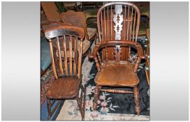 Lancashire Knuckle Windsor Armchair with beech feet and yew wood arms and hoop back. The central