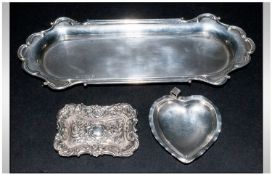 Art Nouveau Silver Elongated Pin Tray, Hallmark Birmingham 1902. 117.3 grams, 3x9.25`` Plus a