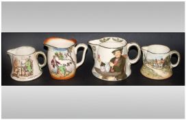 Royal Doulton Series Ware Jugs 4 in total, 1. Robbie Burns D3368, Scotsman With Glass aloft. 4`` in