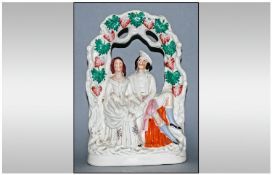 Staffordshire 19th Century Figure, Circa 1860`s. Possibly Lorenzo & Jessica. A Young man & woman