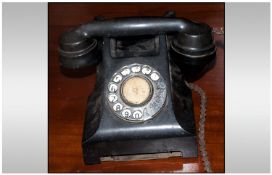 Bakelite Back Telephone, round dial. a/f