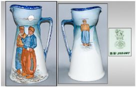 Royal Doulton Series Ware Early Large Jug Circa 1903, Dutch Ruysdael `Two Men Discussing A Letter`