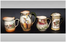 Royal Doulton Series Ware Jugs 4 in total. 1. `Cantebury Pilgrims` D3188, 4.75`` in height, 2.