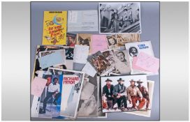 Film & TV Star Autograph Collection On Photos, Pages, lots of 1950/60`s including Sean Connery,