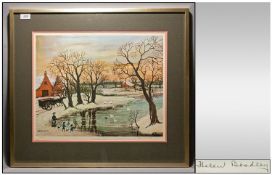 Helen Bradley 1900-1979 Pencil Signed Ltd Edition Colour Print with Blind stamp Titled ` Our
