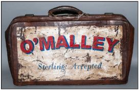 Advertising/Bookmakers Interest Brown Leather Money Bag With Painted Front Logo O`Malley Sterling