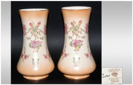 Pair of Crown Devon Vases 9.5 inches in height.