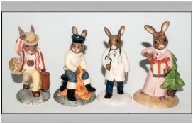 Royal Doulton Bunnykins Figures, 4 in total. 1. Father Bunnykins, DB 154, 2. Fisherman Bunnykins,