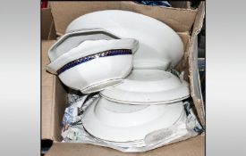Burleigh Ware Dinner Service Comprising 2 octagonal tureens & covers, 1 ladle, 1 sauce jug, 1 small