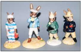 Royal Doulton Bunnykins Figures, 4 in total. 1. Fireman Bunnykins,DB75, 2. Mother Bunnykins, DB