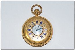 Victorian 18ct Gold Ladies Demi-Hunter Pocket Watch Hallmark Birmingham 1892. Good condition,