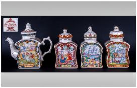 Sadler World Of Tea Collection, issued 1998, 1. Teapot, 8" in height, scenes of Ceylon Tea