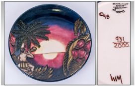 Moorcroft Limited Edition Collectors Tubelined Cabinet Plate 'Birth Of Light' pattern Date 2000.