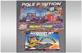 1980's pole possistion scalextric set together with an accessory set