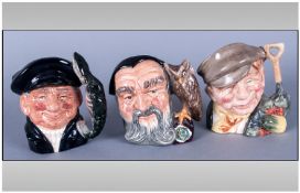 Royal Doulton Small Character Jugs ( 3 ) In Total. 1/ The Gardener D.6634, Height 4 Inches. 2/ The