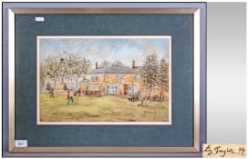 Liz Taylor Web Northern Artist Exhibited In London & Paris 'Cheadle Golf Club' Pastel. Signed &