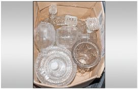 Box Of Decanters & Glassware