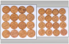 Collection Of 16 Half Sovereigns, dated 1897, 1899, 1900, 1901, 3x 1905, 1907, 1908, 1910, 1911,