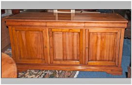 A 6ft Light Mahogany Sideboard, 3 drawers over three panelled cupboards. Late 20th Century,