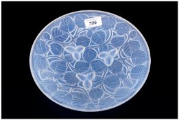 Arrers Opalescent Glass Shallow Bowl, 'Hazelnuts and Leaves' pattern; from the works of Andre