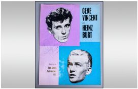 Pop Music Autographs, Gene Vincent & Heinz signatures, One cover only UK Tour programme. 1960's