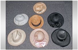 A Collection of six ladies hats, all various styles and colours