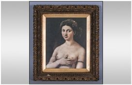 Late 19th/20thC Small Framed Print Depicting Raphaels Mistress Margherita, Gilt Gesso frame, 12.5