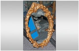Roccoco Style Gilt Framed Mirror, 26x17"