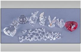 Collection Of Various Swarovski Items Including butterfly, squirrel, two hearts etc. Plus three