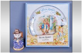 Beatrix Potter Items, 1. John Beswick Figure 'This Little Piggy Had None' 2. Wedgwood Peter Rabbit