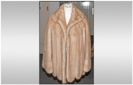 Ladies Blonde Mink Jacket, fully lined. Collar with revers. Hook & Loop fastening. Cuff sleeves with