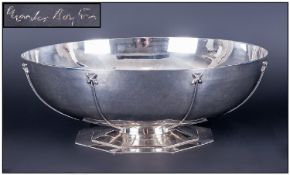 Art Deco Very Fine Silver Planished Bowl by Charles Boyton. Signed to base. Hallmark London 1930.