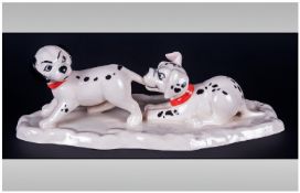 Royal Doulton 101 Dalmations Collection Lucky & Freckles On Ice. Original box.