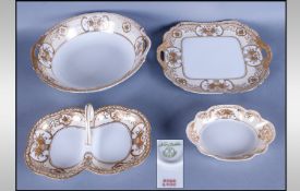 Assorted Noritake Table Ware comprising preserve dish, sandwich plate, serving bowl and butter dish.