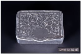 Edwardian Silver Lidded Snuff Box, Hallmark Birmingham 1906. 2" in height.